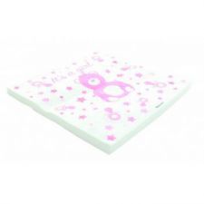 1124ro 10 serviette baby shower fille rose jetable papier 