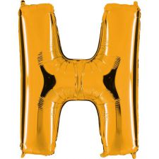 ballon lettre h dore aluminium 102 cm 