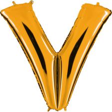 ballon lettre v dore aluminium 102 cm