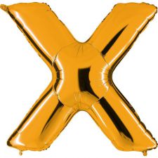 ballon lettre x dore aluminium 102 cm 