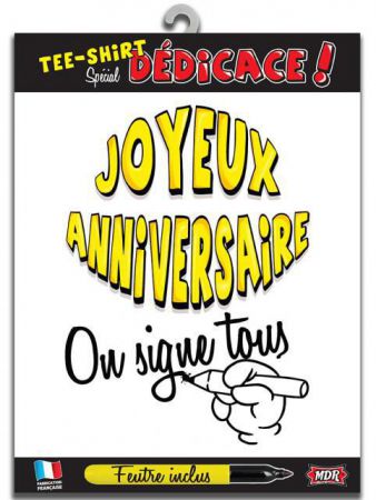 t shirt signable joyeux anniversaire avec feutre 