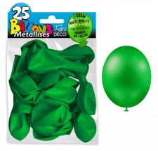 25 ballons metallises vert profond 30 cm 