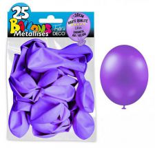 25 ballons metallises lilas 30 cm 