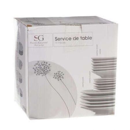 boite service 19 pieces fleur legere gris 