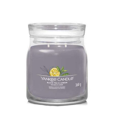 yankee candle the noir et citron moyenne jarre black tea et lemon 