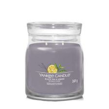 yankee candle the noir et citron moyenne jarre black tea et lemon 