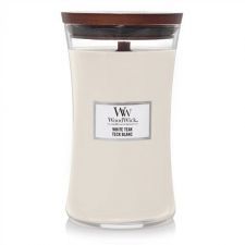 white teak large candle woodwick 