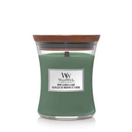 mint leaves oak medium candle woodwick 