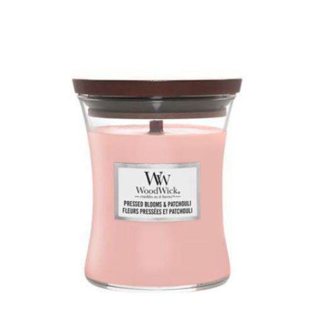 pressed blooms et patchouli medium candle woodwick 