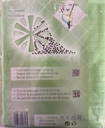 torchon koala vert microfibre 