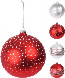 avg112190 xmas ball red white 150mm